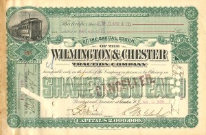 Wilmington and Chester Traction Co. - Stock Certificate